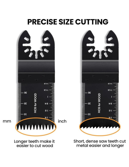 CONNOO 96 Piezas Cuchillas Oscilantes y Lijas Multiuso
