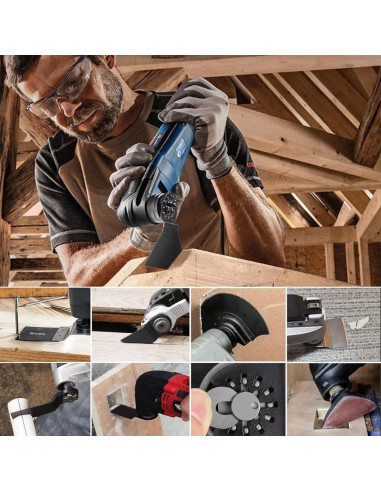 CONNOO 96 Piezas Cuchillas Oscilantes y Lijas Multiuso