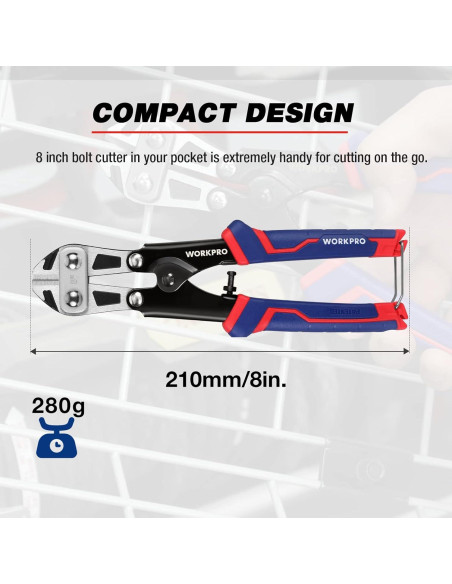 Cortador de Pernos WORKPRO 20.32 cm Mango Ergonómico