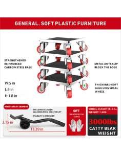 Carro de Mudanza Paihocou 1360kg con Ruedas Giratorias 360 2