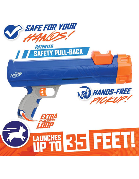 Blaster Nerf Dog 30.48cm con Pelotas de Tenis 5.08cm