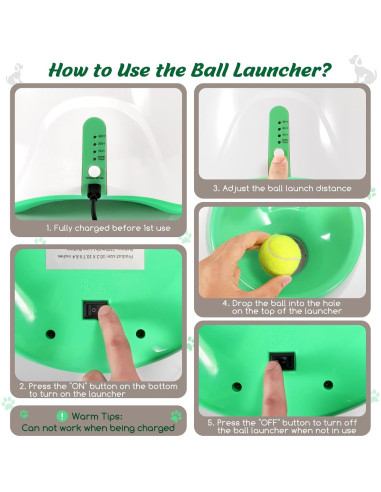 Lanzador de Pelotas WookYumy Verde con 6 Pelotas Mini