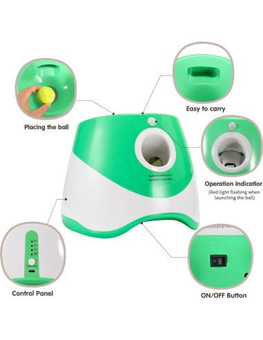 Lanzador de Pelotas WookYumy Verde con 6 Pelotas Mini