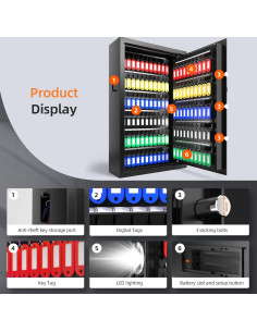 Caja de Llaves XDeer 122 Llaves Montaje en Pared Antirrobo 2