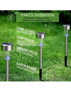 Luces Solares Dream Master LED Jardín 12 Piezas Multicolor 2