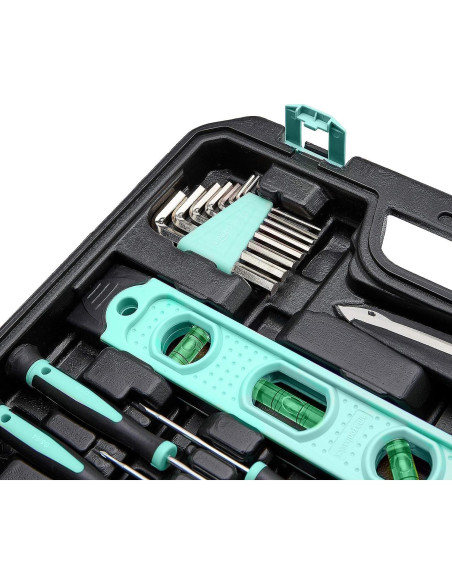 Kit de herramientas Amazon Basics 142 piezas turquesa