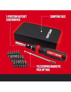 Destornillador de Trinquete CRAFTSMAN 26 Piezas CMHT68001 2