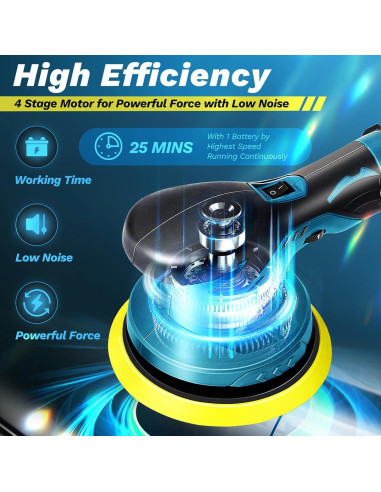 Pulidor Inalámbrico Saker SK1202D 12V 2000mAh 6" Accesorios