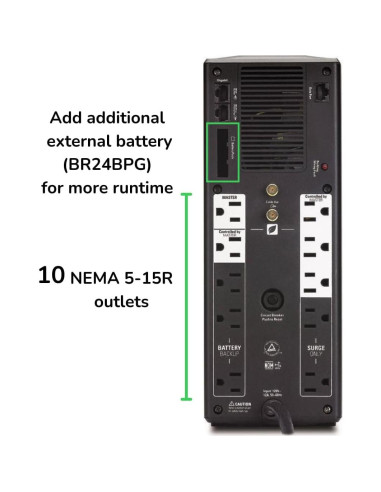 APC UPS 1500VA Respaldo Batería AVR BR1500G 10 Salidas