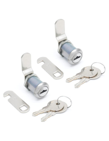 Cerradura de Cajón Qjaiune 2 Paquete Cilindro 22mm Niquelado