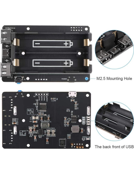 UPS MakerHawk para Raspberry Pi 4B/3B+ 5V Cargador