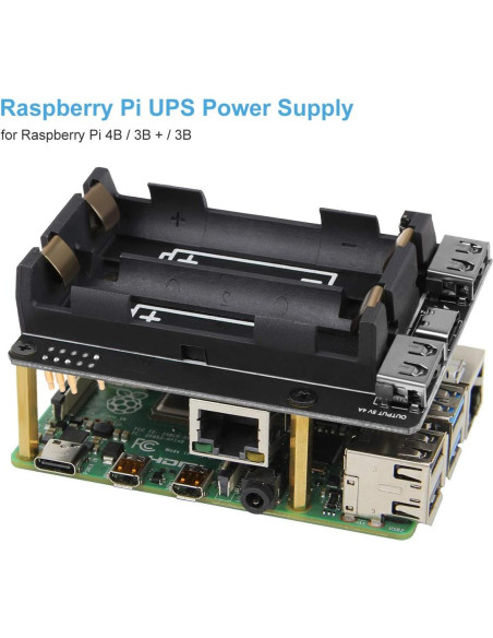 UPS MakerHawk para Raspberry Pi 4B/3B+ 5V Cargador
