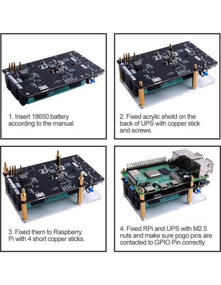 UPS MakerHawk para Raspberry Pi 4B/3B+ 5V Cargador
