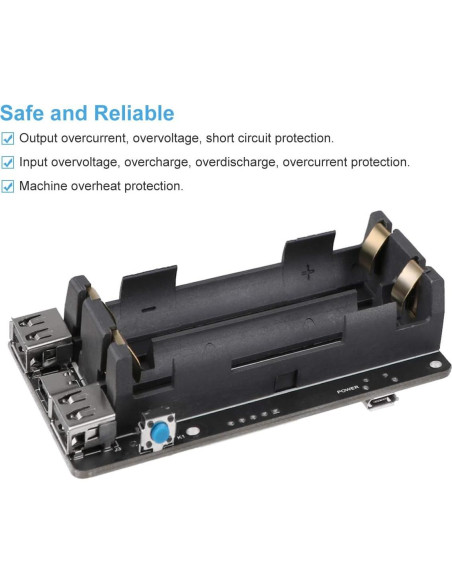 UPS MakerHawk para Raspberry Pi 4B/3B+ 5V Cargador