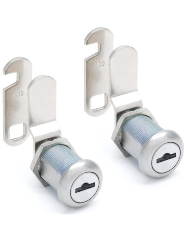 Cerradura de Cajón Qjaiune 2 Paquete Cilindro 22mm Niquelado