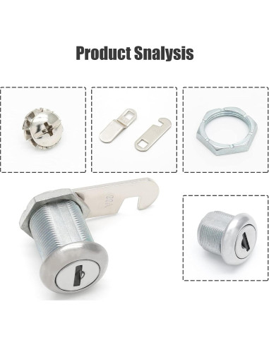 Cerradura de Cajón Qjaiune 2 Paquete Cilindro 22mm Niquelado
