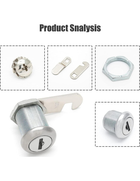 Cerradura de Cajón Qjaiune 2 Paquete Cilindro 22mm Niquelado