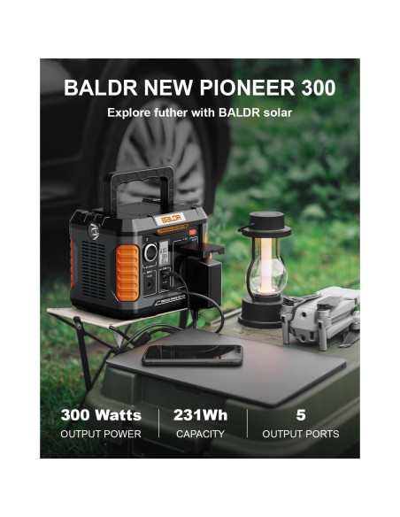 Estación de Energía Portátil BALDR Pioneer 300W 231Wh