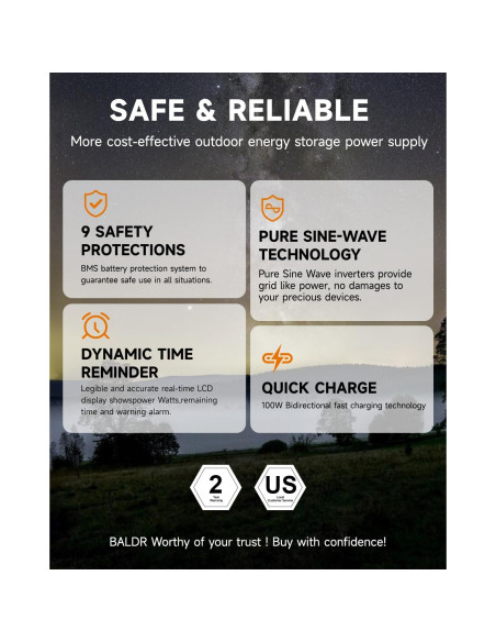 Estación de Energía Portátil BALDR Pioneer 300W 231Wh