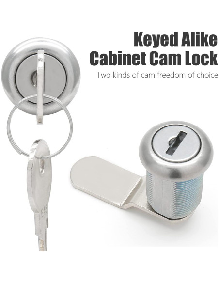 Cerradura de Cajón Qjaiune 2 Paquete Cilindro 22mm Niquelado