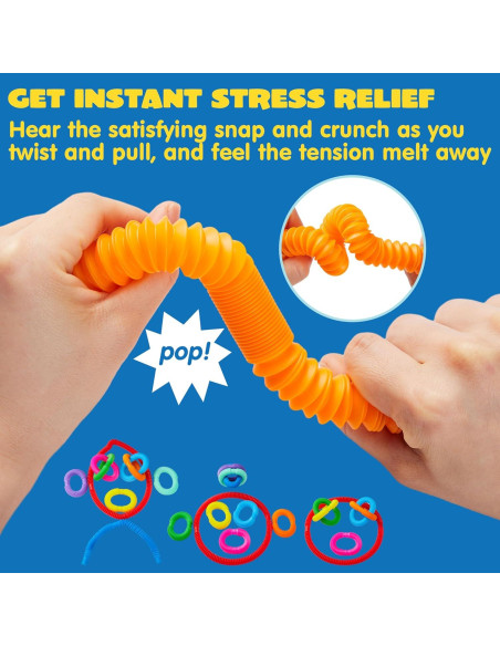 Set de 72 Tubos Pop JOYIN Antiestrés para Niños - 9 Colores