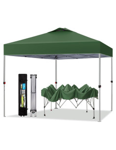 Carpa Plegable PHI VILLA 3x3 m Verde con Bolsa y Ruedas