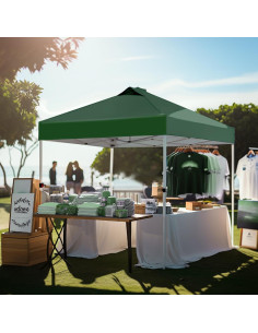 Carpa Plegable PHI VILLA 3x3 m Verde con Bolsa y Ruedas 2