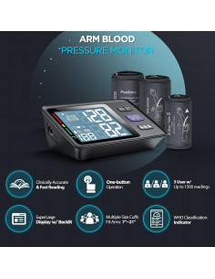 Máquina de Presión Arterial AQESO U80AH, 3 Mangas Ajustables 2