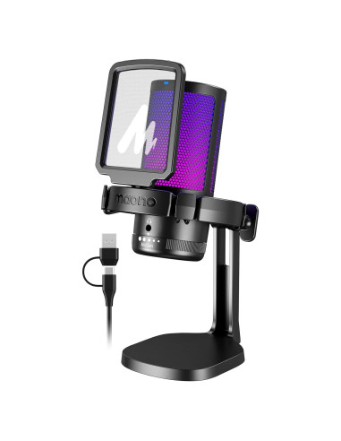 Micrófono USB MAONO GamerWave DGM20 con RGB y Cancelación de Ruido