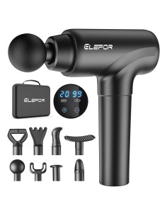 Pistola de Masaje Percusiva Enpower M68-7, 20 Velocidades, 8 Cabezas