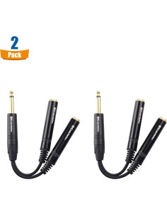 Cable Divisor de Audio 1/4" Cable Matters 0.3m Negro - 2 Pack 2