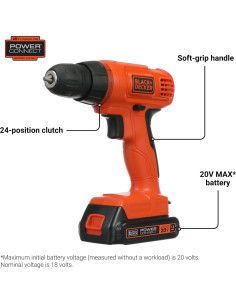 Taladro Inalámbrico BLACK+DECKER 20V + Kit 100 Piezas 2