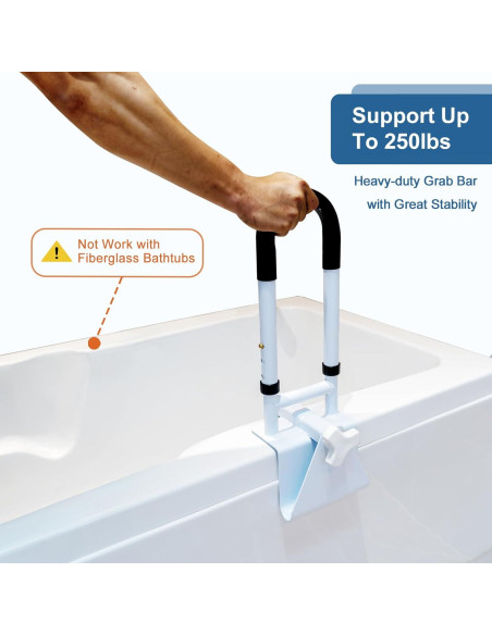 Barra de Agarre Ajustable HEPO para Baño Antideslizante