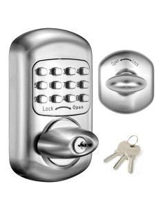 Cerradura de Puerta Bravex Sin Llave Mecánica Zinc Plata