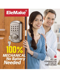 Cerradura de Puerta Bravex Sin Llave Mecánica Zinc Plata 2