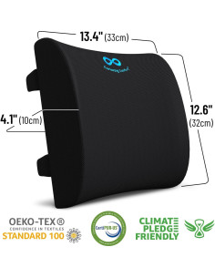 Cojín Lumbar Everlasting Comfort Espuma Viscoelástica Negro 2