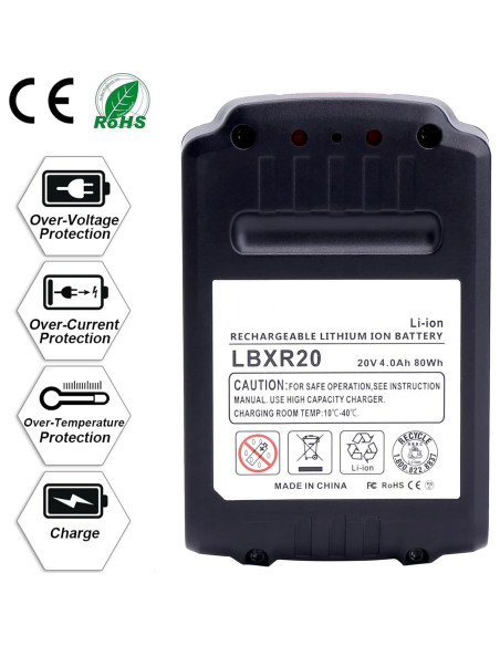 Batería 2Pack 4.0Ah 20V MAX LBXR20 Compatible Black & Decker
