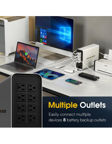 UPS 1000VA GOLDENMATE 800W 8 Salidas Batería LiFePO4