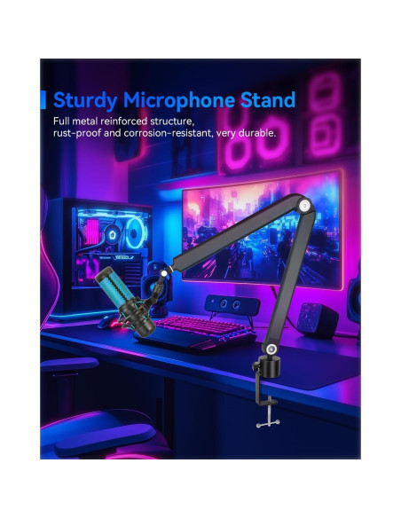 Soporte de Micrófono Ajustable Musclez OS100 - Metal 1.12kg Soporte de Micrófono Ajustable Musclez OS100 - Metal 1.12kg