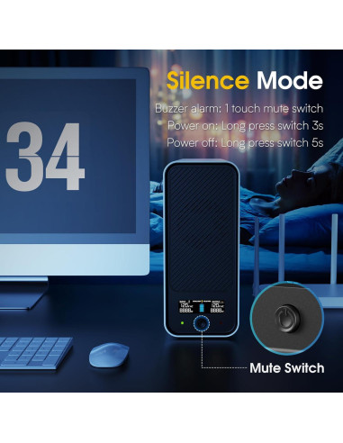 UPS 1000VA GOLDENMATE 800W 8 Salidas Batería LiFePO4