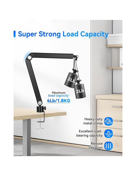 Soporte de Micrófono Ajustable Musclez OS100 - Metal 1.12kg Soporte de Micrófono Ajustable Musclez OS100 - Metal 1.12kg