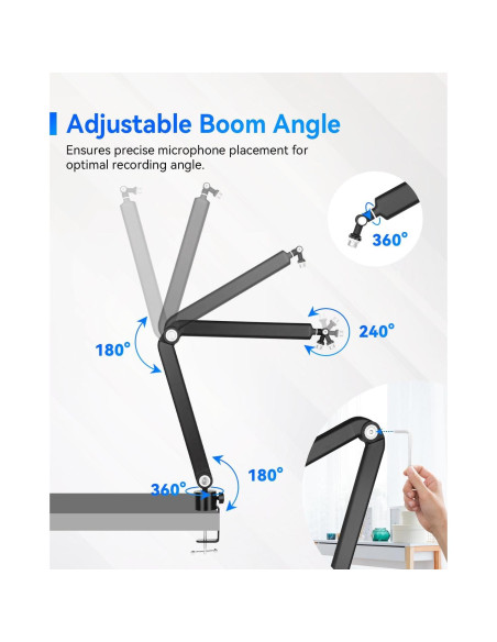 Soporte de Micrófono Ajustable Musclez OS100 - Metal 1.12kg Soporte de Micrófono Ajustable Musclez OS100 - Metal 1.12kg