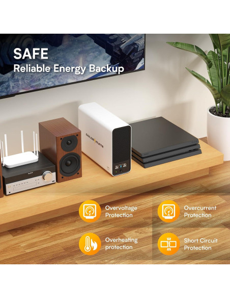 UPS 1000VA GOLDENMATE 800W 8 Salidas Batería LiFePO4