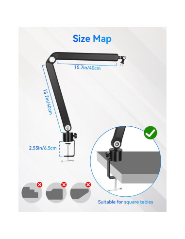 Soporte de Micrófono Ajustable Musclez OS100 - Metal 1.12kg