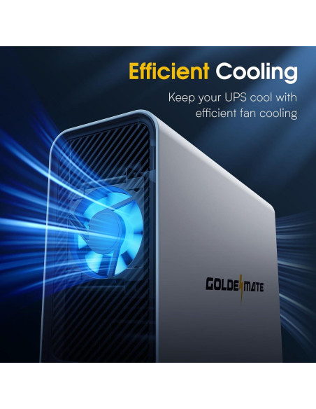 UPS 1000VA GOLDENMATE 800W 8 Salidas Batería LiFePO4