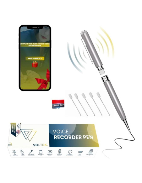 Grabadora de Voz Digital Voltek 64GB Micrófono Compacto Grabadora de Voz Digital Voltek 64GB Micrófono Compacto