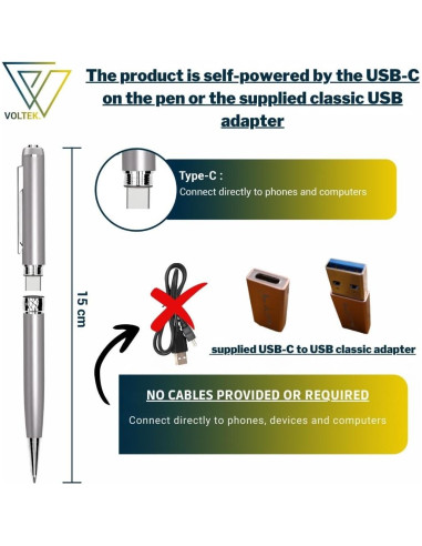 Grabadora de Voz Digital Voltek 64GB Micrófono Compacto