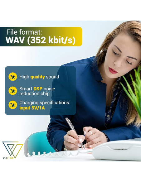 Grabadora de Voz Digital Voltek 64GB Micrófono Compacto Grabadora de Voz Digital Voltek 64GB Micrófono Compacto