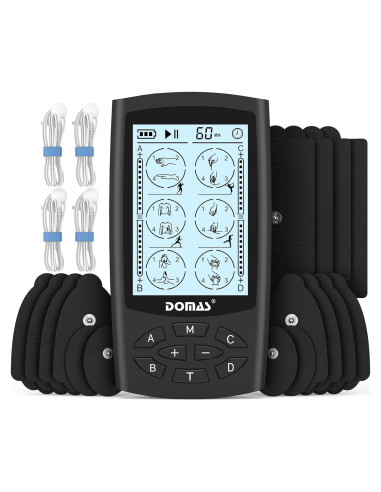 Estimulador Muscular DOMAS TENS 4 Salidas 24 Modos LCD