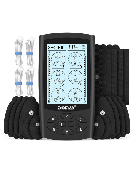 Estimulador Muscular DOMAS TENS 4 Salidas 24 Modos LCD